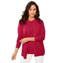 【送料無料】 ジェシカロンドン レディース ニット・セーター アウター Jessica London Women's Plus Size Fine Gauge Cardigan Classic Red(4)