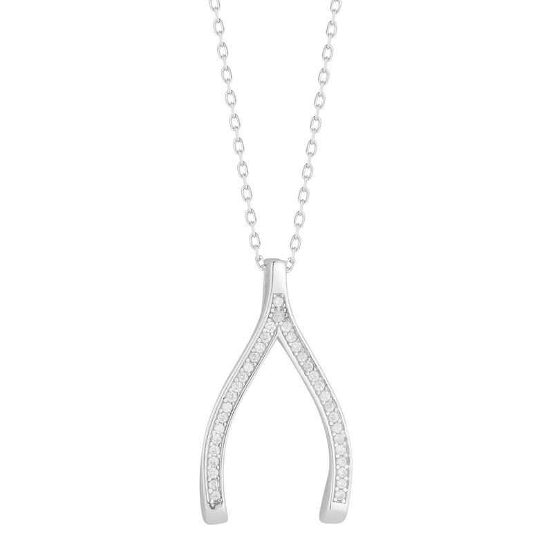 Sunkissed Sterling レディース アクセサリー ネックレス・チョーカー・ペンダントトップ レース Sunkissed Sterling Silver Cubic Zirconia Wishbone Pendant Necklace Silver Tone シルバー(4)