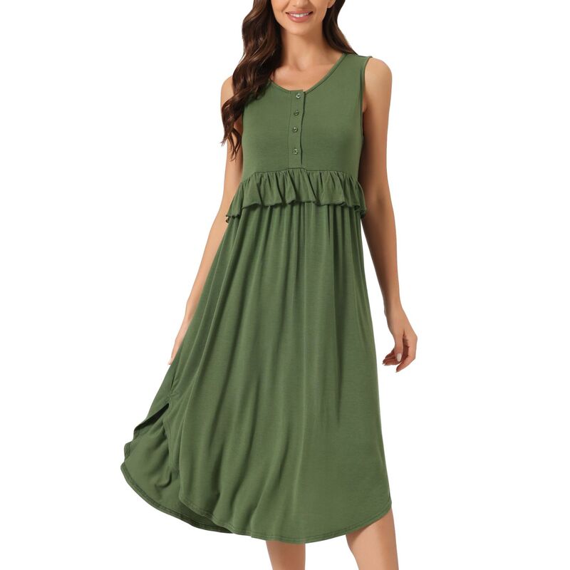 ̵ cheibear ǥ ʥȥ  Women Ruffle Nightshirt Maternity...