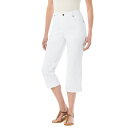 【送料無料】 ウーマン ウィズイン レディース カジュアルパンツ ボトムス Woman Within Women's Plus Size Petite Capri Stretch Jean White(4)