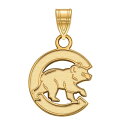 【送料無料】 アンブランデッド レディース ブレスレット・バングル・アンクレット アクセサリー Sterling Silver LogoArt Chicago Cubs Small Walking Bear Pendant Gold Tone(4)