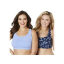 【送料無料】 コンフォート チョイス レディース ブラジャー アンダーウェア Comfort Choice Women's Plus Size Wireless...