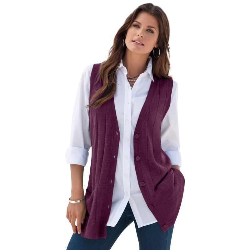 ̵ ޥ ǥ ˥åȡ  Roaman's Women's Plus Size Fine Gauge...