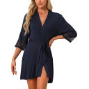 【送料無料】 cheibear レディース ナイトウェア アンダーウェア Womens Cotton Robe Lightweight Short Bathro...