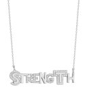 【送料無料】 Sunkissed Sterling レディース ネックレス・チョーカー・ペンダントトップ アクセサリー Sunkissed Sterling Silver Over Cubic Zirconia Strength Necklace Silver Tone(4)