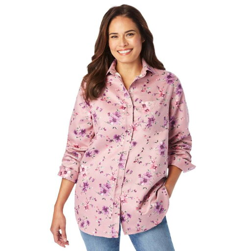 【送料無料】 ウーマン ウィズイン レディース シャツ トップス Woman Within Women's Plus Size Soft Sueded Moleskin Shirt Dusty Pink Pretty 【送料無料】 ウーマン ウィズイン レディース シャツ トップス Woman Within Women's Plus Size Soft Sueded Moleskin Shirt Dusty Pink Pretty