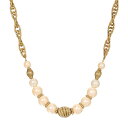 【送料無料】 1928 レディース ネックレス・チョーカー・ペンダントトップ アクセサリー 1928 Gold Tone Simulated Pearl Rondell Necklace White