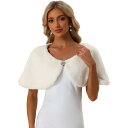 【送料無料】 アレグラ ケー レディース ニット・セーター アウター Women's Elegant Faux Fur Shawl Bridal Wedding Party Wrap Stole Shrug White