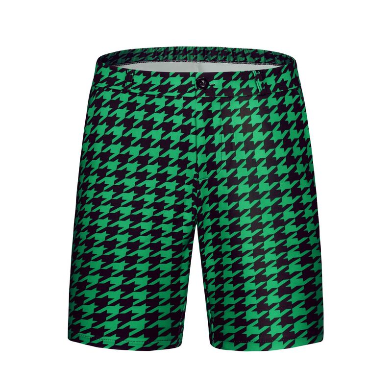 【送料無料】 Lars Amadeus メンズ ハーフパンツ・ショーツ ボトムス Houndstooth Shorts For Men's Plaid Print Chino Shorts Green