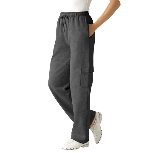 【送料無料】 ウーマン ウィズイン レディース カジュアルパンツ ボトムス Woman Within Women's Plus Size Tall Better Fleece Cargo Sweatpant Heather Charcoal 【送料無料】 ウーマン ウィズイン レディース カジュアルパンツ ボトムス Woman Within Women's Plus Size Tall Better Fleece Cargo Sweatpant Heather Charcoal