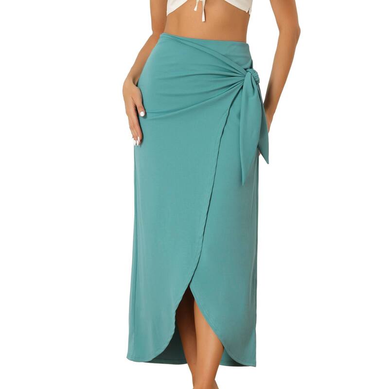 【送料無料】 アレグラ ケー レディース スカート ボトムス Women's Boho High Waisted Long Skirt Summer Beach Maxi Wrap Skirts With Slit Blue Green