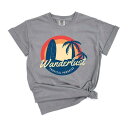 【送料無料】 Simply Sage Market レディース Tシャツ トップス Wanderlust Tropical Paradise Garment Dyed Tees Grey