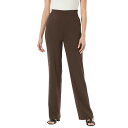 【送料無料】 ウーマン ウィズイン レディース カジュアルパンツ ボトムス Woman Within Women's Plus Size Tall Wide Leg Ponte Knit Pant Chocolate(4)