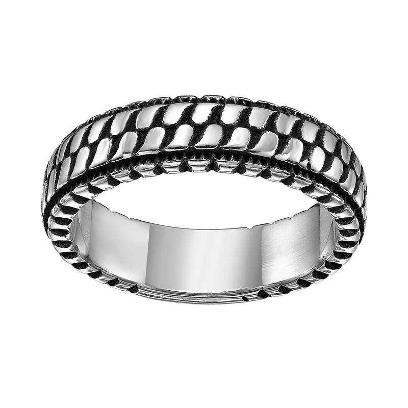 リンクス メンズ アクセサリー リング Tシャツ LYNX Men's Black Ion Plated Stainlessteel Tire Ring Multi マルチカラー