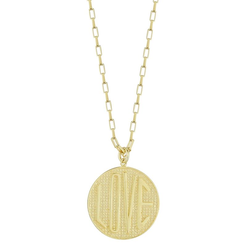 【送料無料】 Sunkissed Sterling レディース ネックレス・チョーカー・ペンダントトップ アクセサリー Sunkissed Sterling Sterling Silver Love Medallion Necklace Gold Tone