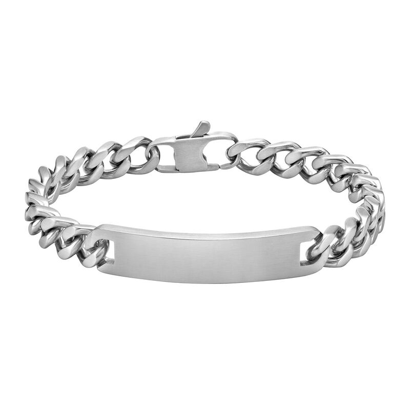 【送料無料】 リンクス メンズ ブレスレット・バングル・アンクレット アクセサリー LYNX Men's Matte Stainless Steel Curb Chain ID Bracelet Stainless