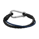 【送料無料】 リンクス メンズ ブレスレット・バングル・アンクレット アクセサリー LYNX Men's Stainless Steel Black & Blue Leather Double Strand Bracelet Stainless