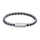 【送料無料】 リンクス メンズ ブレスレット・バングル・アンクレット アクセサリー Men's LYNX Stainless Steel & Leather Bracelet Blue