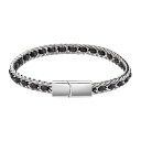 【送料無料】 リンクス メンズ ブレスレット・バングル・アンクレット アクセサリー Men's LYNX Stainless Steel & Leather Bracelet Brown