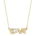 【送料無料】 Sunkissed Sterling レディース ネックレス・チョーカー・ペンダントトップ アクセサリー Sunkissed Sterling Cubic Zirconia LOVE Necklace Gold Tone