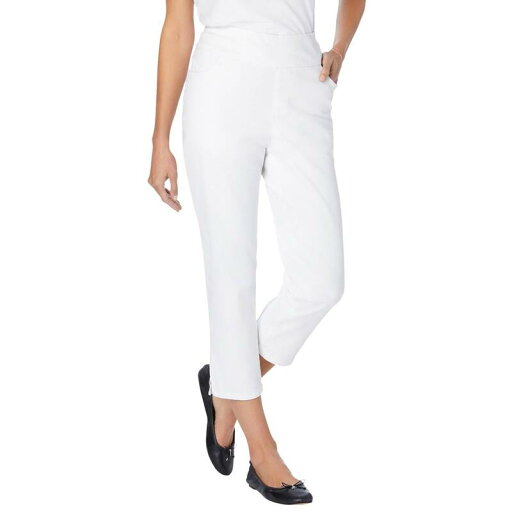 【送料無料】 ウーマン ウィズイン レディース カジュアルパンツ ボトムス Woman Within Women's Plus Size Flex-fit Pull-on Denim Capri White 【送料無料】 ウーマン ウィズイン レディース カジュアルパンツ ボトムス Woman Within Women's Plus Size Flex-fit Pull-on Denim Capri White
