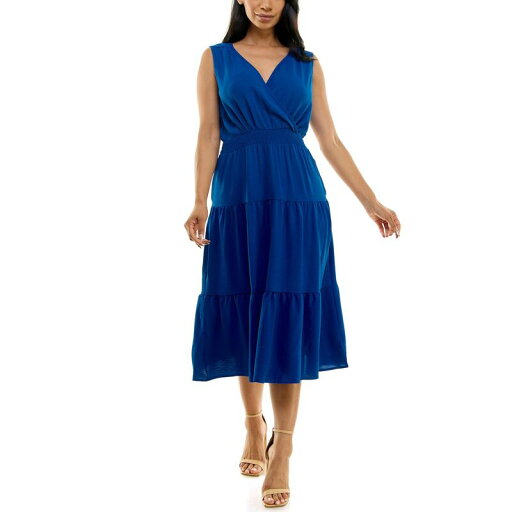 【送料無料】 ニナレオナルド レディース ワンピース トップス Women's Nina Leonard Tiered Smocked Midi Dress Deep Sea 【送料無料】 ニナレオナルド レディース ワンピース トップス Women's Nina Leonard Tiered Smocked Midi Dress Deep Sea