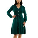 【送料無料】 ニナレオナルド レディース ワンピース トップス Women's Nina Leonard Balloon Sleeve Midi Sweater...