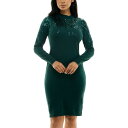 【送料無料】 ニナレオナルド レディース ワンピース トップス Women's Nina Leonard Sequins Sweater Dress Rich Pine