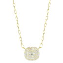 【送料無料】 Sunkissed Sterling レディース ネックレス・チョーカー・ペンダントトップ アクセサリー Sunkissed Sterling 14k Gold Over Silver Cubic Zirconia Illusion Pendant Necklace White(4)