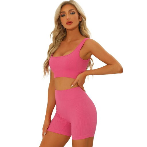 【送料無料】 アレグラ ケー レディース ジャケット・ブルゾン アウター Women's 2 Piece Workout Sets Sports Bra High Waisted Shorts Sets Gym Yoga Outfits Hot Pink 【送料無料】 アレグラ ケー レディース ジャケット・ブルゾン アウター Women's 2 Piece Workout Sets Sports Bra High Waisted Shorts Sets Gym Yoga Outfits Hot Pink