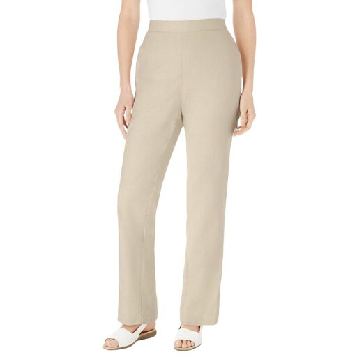 【送料無料】 ウーマン ウィズイン レディース カジュアルパンツ ボトムス Woman Within Women's Plus Size Straight Leg Linen Pant Natural Khaki 【送料無料】 ウーマン ウィズイン レディース カジュアルパンツ ボトムス Woman Within Women's Plus Size Straight Leg Linen Pant Natural Khaki