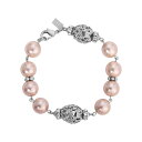 【送料無料】 1928 レディース ブレスレット・バングル・アンクレット アクセサリー 1928 Silver Tone Filigree Faux Pearl...