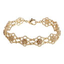 【送料無料】 1928 レディース ブレスレット・バングル・アンクレット アクセサリー 1928 Gold Tone Light Colorado Crystal Flower Link Bracelet Light Brown(4)