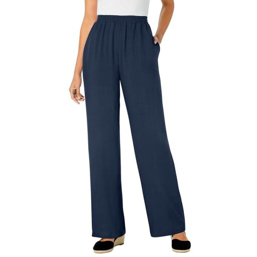【送料無料】 ウーマン ウィズイン レディース カジュアルパンツ ボトムス Woman Within Women's Plus Size Tall Pull-on Elastic Waist Soft Pants Navy 【送料無料】 ウーマン ウィズイン レディース カジュアルパンツ ボトムス Woman Within Women's Plus Size Tall Pull-on Elastic Waist Soft Pants Navy