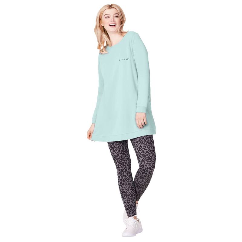 【送料無料】 Ellos レディース Tシャツ トップス Ellos Women's Plus Size Love Tunic Sweatshirt Seamist