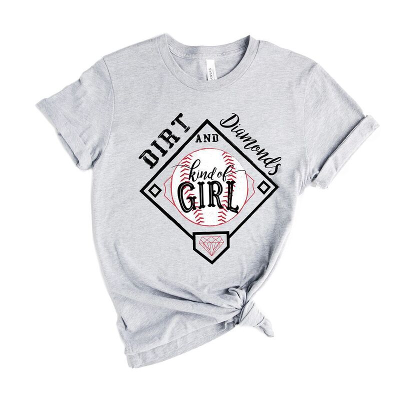 【送料無料】 Simply Sage Market レディース Tシャツ トップス Dirt And Diamonds Kinda Girl Short Sleeve Graphic Tee Heather Grey