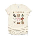 【送料無料】 Simply Sage Market レディース Tシャツ トップス Wanderlust Travel Collage Short Sleeve Graphic Tee Cream