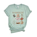 【送料無料】 Simply Sage Market レディース Tシャツ トップス Wanderlust Travel Collage Short Sleeve Graphic Tee Seafoam