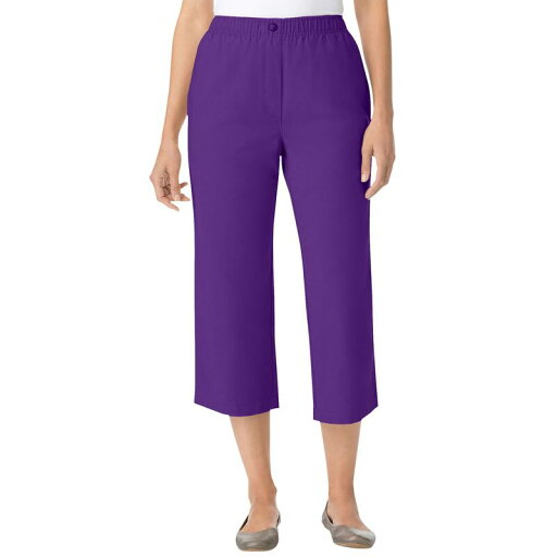 【送料無料】 ウーマン ウィズイン レディース カジュアルパンツ ボトムス Woman Within Women's Plus Size Petite 7-day Denim Capri Radiant Purple 【送料無料】 ウーマン ウィズイン レディース カジュアルパンツ ボトムス Woman Within Women's Plus Size Petite 7-day Denim Capri Radiant Purple