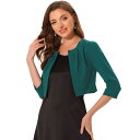 【送料無料】 アレグラ ケー レディース ニット・セーター アウター 3/4 Sleeve Shrug Top For Women Collarless Ple...