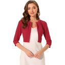 【送料無料】 アレグラ ケー レディース ニット・セーター アウター 3/4 Sleeve Shrug Top For Women Collarless Ple...