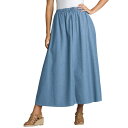 【送料無料】 ウーマン ウィズイン レディース スカート ボトムス Woman Within Women's Plus Size Drawstring Denim Skirt Light Wash(4)