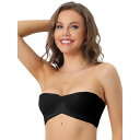 【送料無料】 アレグラ ケー レディース ブラジャー アンダーウェア Women's Underwire Lightly Bra Unpadded Cup Breathable 3/4 Cup Strapless Lingerie Black