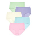 【送料無料】 コンフォート チョイス レディース パンツ アンダーウェア Comfort Choice Women's Plus Size Nylon Brief 5-pack Pastel Pack