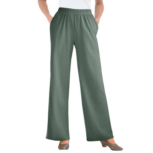 【送料無料】 ウーマン ウィズイン レディース カジュアルパンツ ボトムス Woman Within Women's Plus Size Tall 7-day Knit Wide-leg Pant Pine 【送料無料】 ウーマン ウィズイン レディース カジュアルパンツ ボトムス Woman Within Women's Plus Size Tall 7-day Knit Wide-leg Pant Pine