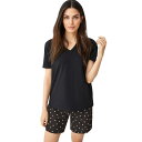 【送料無料】 Ellos レディース ナイトウェア アンダーウェア Ellos Women's Plus Size 2-piece Short Sleep Set Black Dot(4)