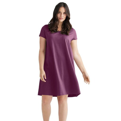 【送料無料】 Ellos レディース ワンピース トップス Ellos Women's Plus Size A-line Tee Dress Fig 【送料無料】 Ellos レディース ワンピース トップス Ellos Women's Plus Size A-line Tee Dress Fig