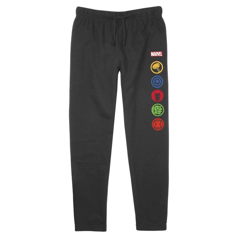 【送料無料】 マーベル レディース カジュアルパンツ ボトムス Juniors' Marvel The Avengers Superheroes Stacked Logos Lightweight Joggers Black