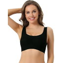 【送料無料】 アレグラ ケー レディース ブラジャー アンダーウェア Sports Bra For Women's Wirefree Lightly Push Up Workout Yoga Sleep Comfort Bralette Black(4)