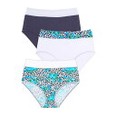 【送料無料】 コンフォート チョイス レディース パンツ アンダーウェア Comfort Choice Women's Plus Size Cotton 3-pack Color Block Full-cut Brief Navy Assorted(4)